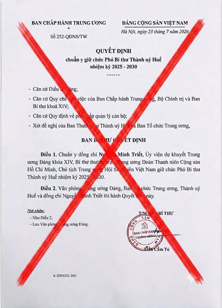 Huế ph&aacute;t cảnh b&aacute;o văn bản giả mạo c&ocirc;ng t&aacute;c nh&acirc;n sự 2026 - Ảnh 1.