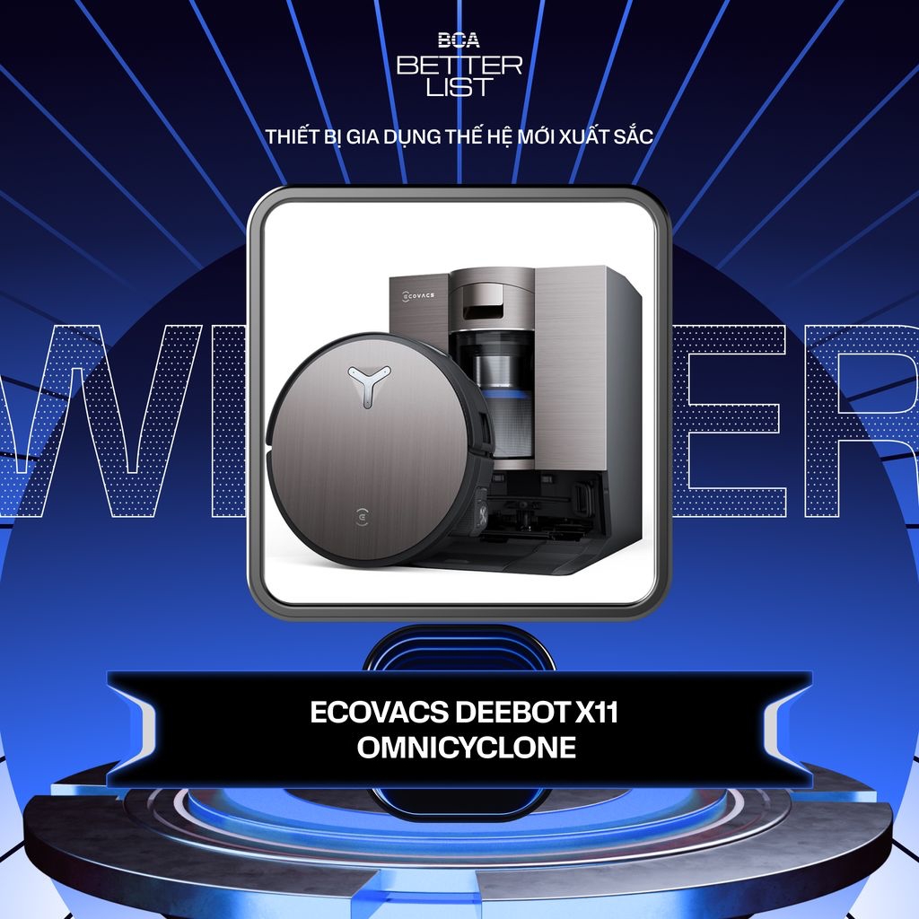 DEEBOT X11 OMNI CYCLONE: Robot h&uacute;t bụi tự động h&oacute;a ho&agrave;n hảo tại Better Choice Awards 2025 - Ảnh 1.