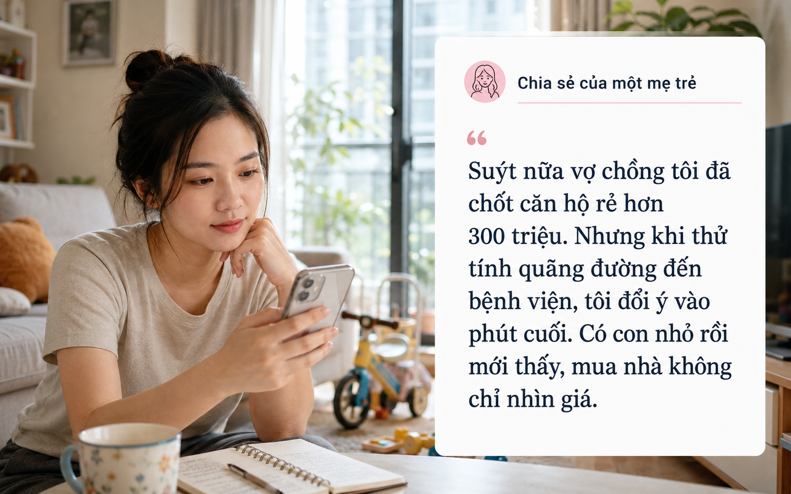 Căn hộ rẻ hơn 300 triệu nhưng cách bệnh viện 12 km: Gia đình trẻ đổi quyết định mua nhà ngay trước giờ đặt cọc - Ảnh 1.