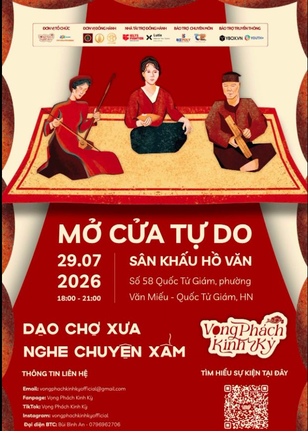 Sự kiện miễn ph&iacute; H&agrave; Nội 29 / 7 trải nghiệm nghệ thuật h&aacute;t Xẩm tại Hồ Văn - Ảnh 1.