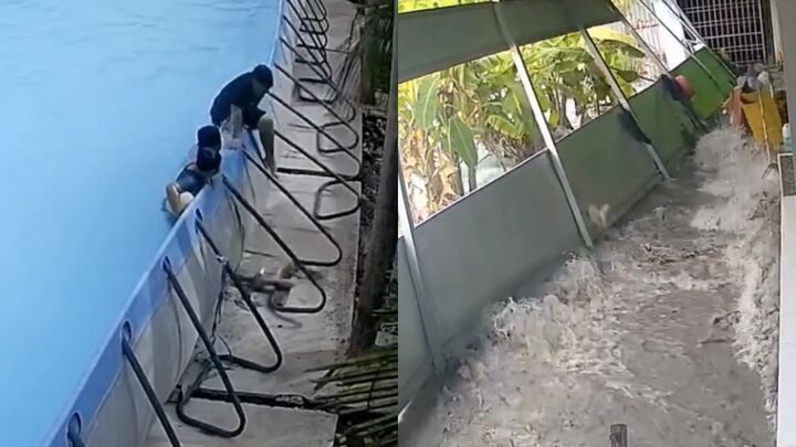 Cảnh tượng ' khối nghỉ h&egrave; ' ph&aacute; sập hồ bơi khiến mẹ v&agrave; b&eacute; ngỡ ng&agrave;ng năm 2026 - Ảnh 1.