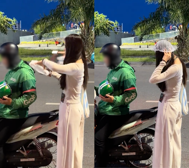 Bắt gặp Hoa hậu Tiểu Vy đi xe &ocirc;m: Trước khi l&ecirc;n xe l&agrave;m ngay 1 việc &iacute;t ai l&agrave;m - Ảnh 1.