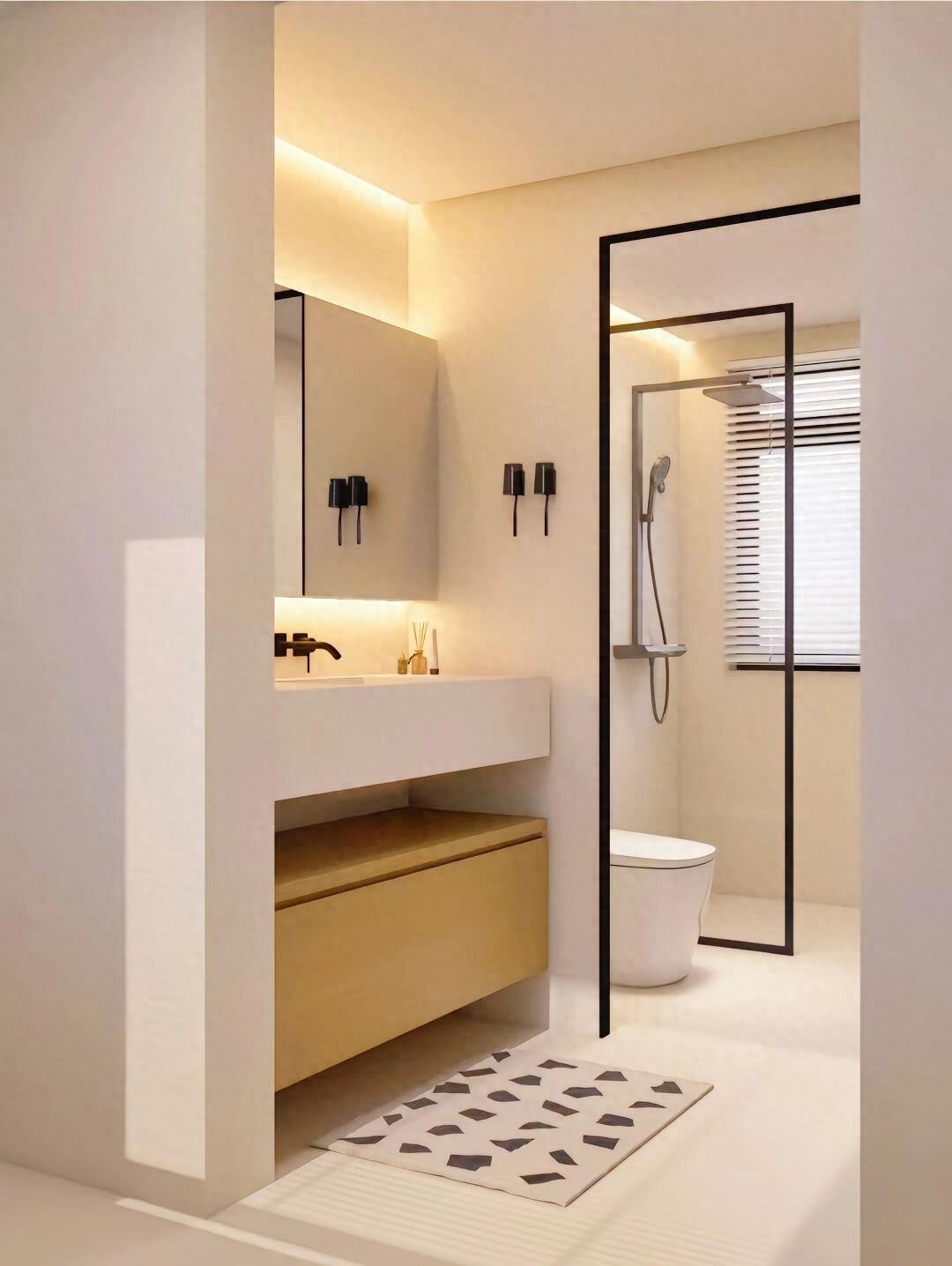 Ph&ograve;ng tắm chỉ d&ugrave;ng v&aacute;ch k&iacute;nh để ngăn kh&ocirc; &ndash; ướt vẫn chưa đủ: C&aacute;ch người Nhật chia kh&ocirc;ng gian mới thực sự đ&aacute;ng học hỏi - Ảnh 1.