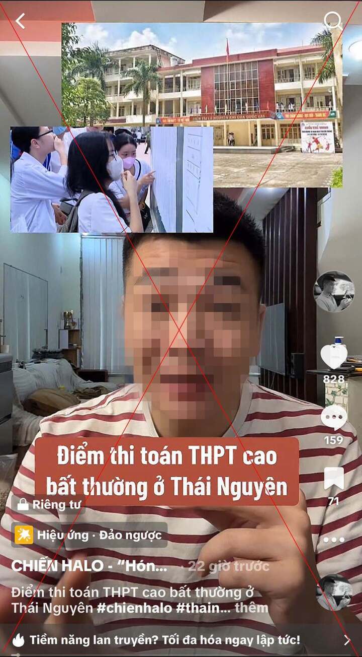 Th&ocirc;ng tin sai sự thật về điểm thi m&ocirc;n To&aacute;n ở Th&aacute;i Nguy&ecirc;n g&acirc;y hoang mang dư luận - Ảnh 1.