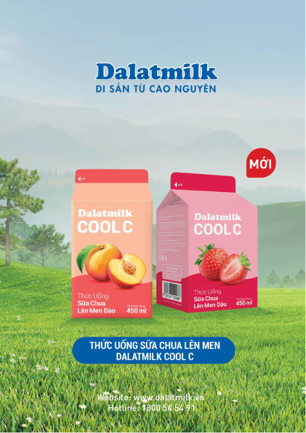 Thanh m&aacute;t mỗi ng&agrave;y c&ugrave;ng Thức uống sữa chua l&ecirc;n men Đ&agrave;o Dalatmilk Cool C - Ảnh 1.