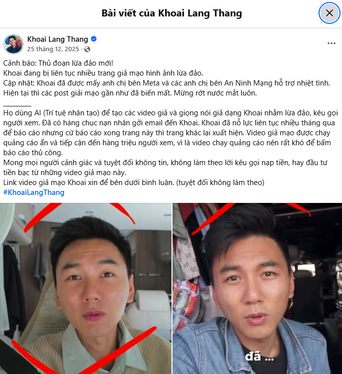 Khoai Lang Thang bị đ&aacute;nh bản quyền h&igrave;nh ảnh của ch&iacute;nh m&igrave;nh tr&ecirc;n Facebook năm 2026 - Ảnh 3.
