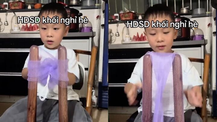 Clip hướng dẫn sử dụng khối nghỉ h&egrave;: C&acirc;u chuyện em b&eacute; 6 tuổi l&agrave;m b&ocirc;ng tắm g&acirc;y sốt - Ảnh 1.
