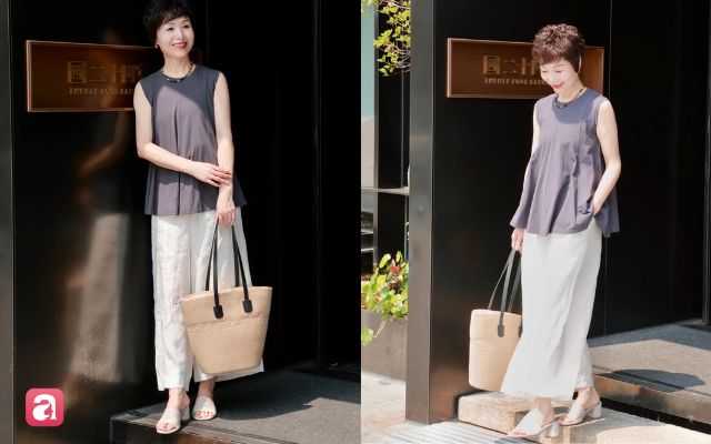 Phụ nữ ngo&agrave;i 60 tuổi mặc g&igrave; m&ugrave;a h&egrave;? 3 c&ocirc;ng thức từ đồ cơ bản gi&uacute;p vẻ ngo&agrave;i thanh lịch, nhẹ nh&agrave;ng- Ảnh 5.