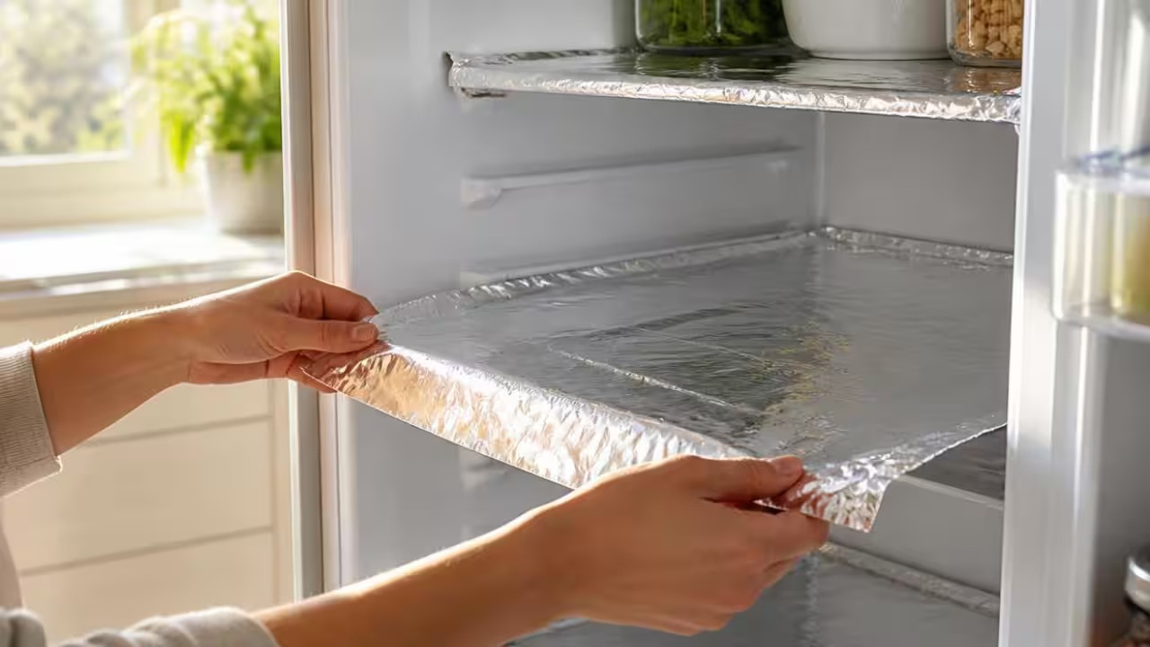 V&igrave; sao nhiều gia đ&igrave;nh trải giấy bạc l&ecirc;n c&aacute;c ngăn tủ lạnh? C&ocirc;ng dụng đơn giản nhưng rất thiết thực - Ảnh 1.