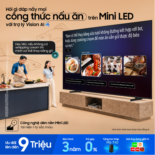 Mở Samsung AI TV học nấu ăn, &acirc;m nhạc, trợ l&yacute; VAC hướng dẫn tận t&igrave;nh mọi kỹ năng - Ảnh 2.