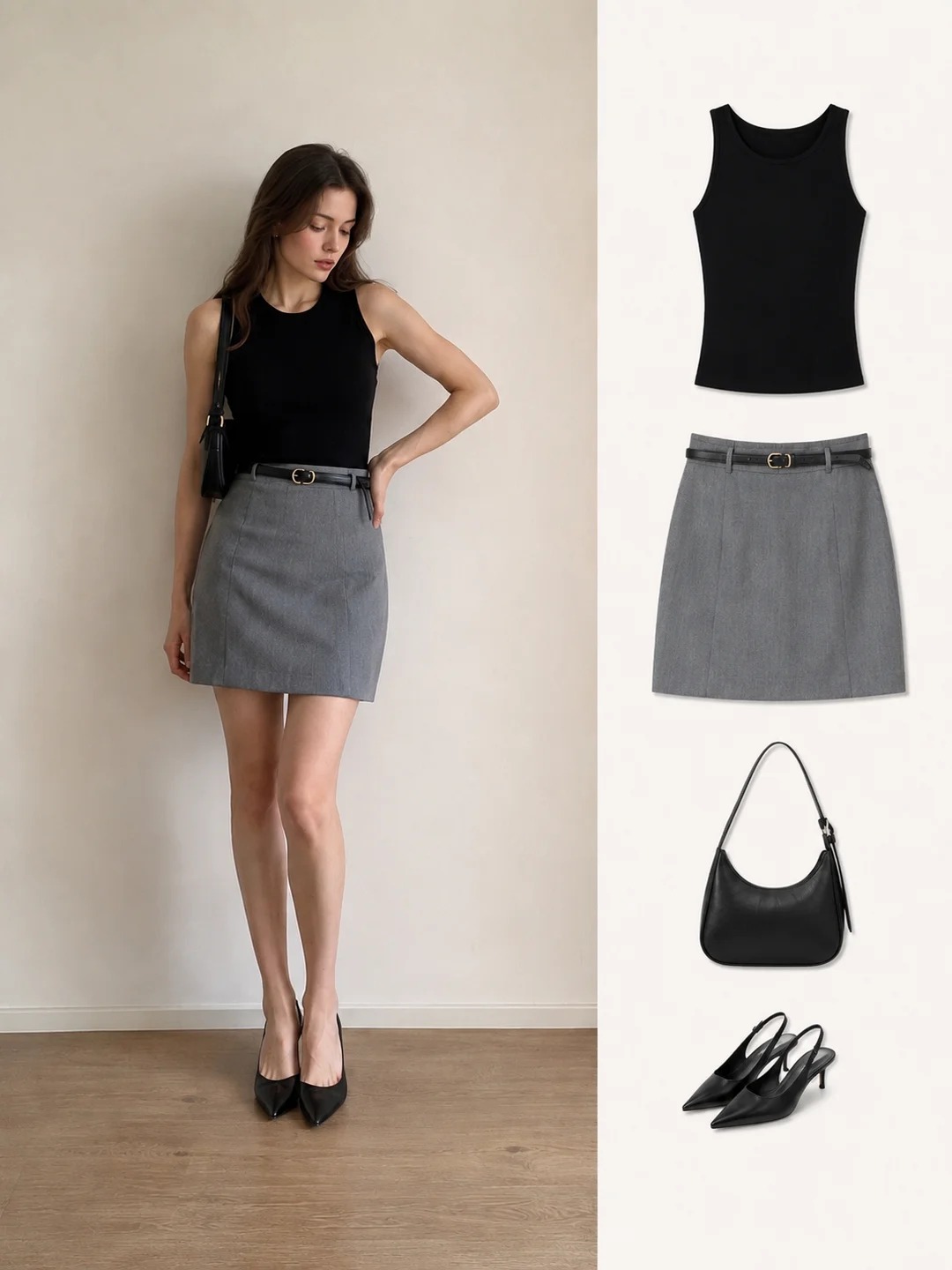 Không cần mua sắm nhiều, chỉ cần diện chân váy xám là đẹp cả tuần theo đúng style