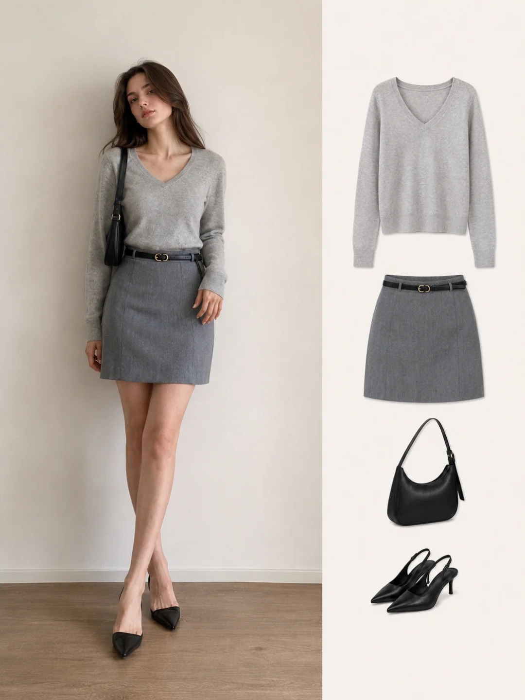 Không cần mua sắm nhiều, chỉ cần diện chân váy xám là đẹp cả tuần theo đúng style
