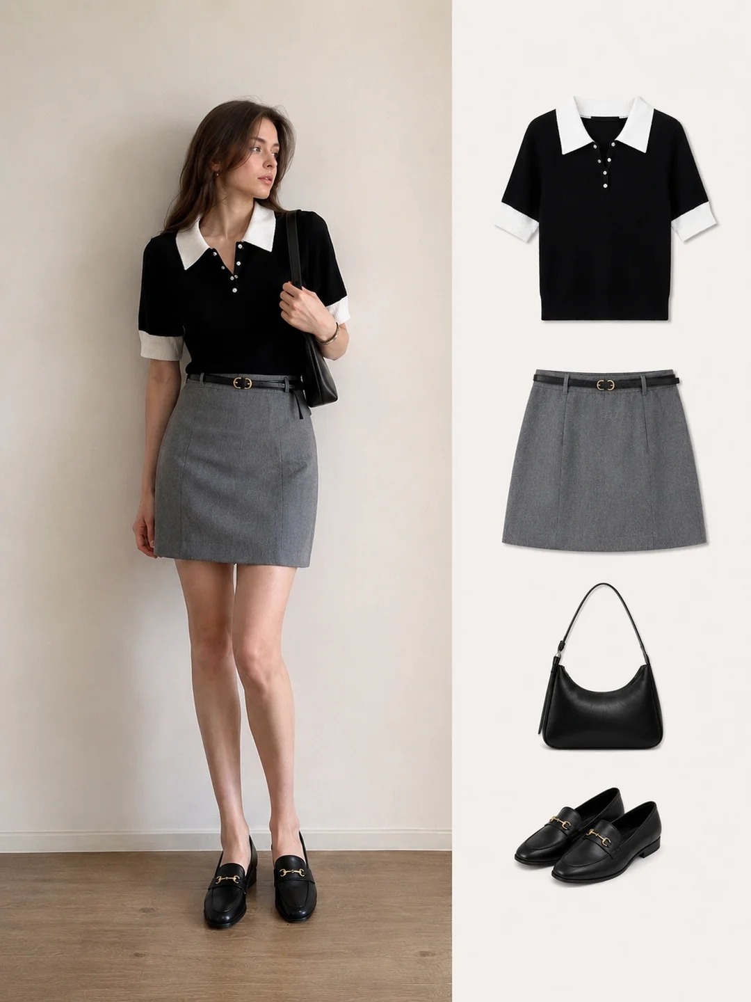 Không cần mua sắm nhiều, chỉ cần diện chân váy xám là đẹp cả tuần theo đúng style