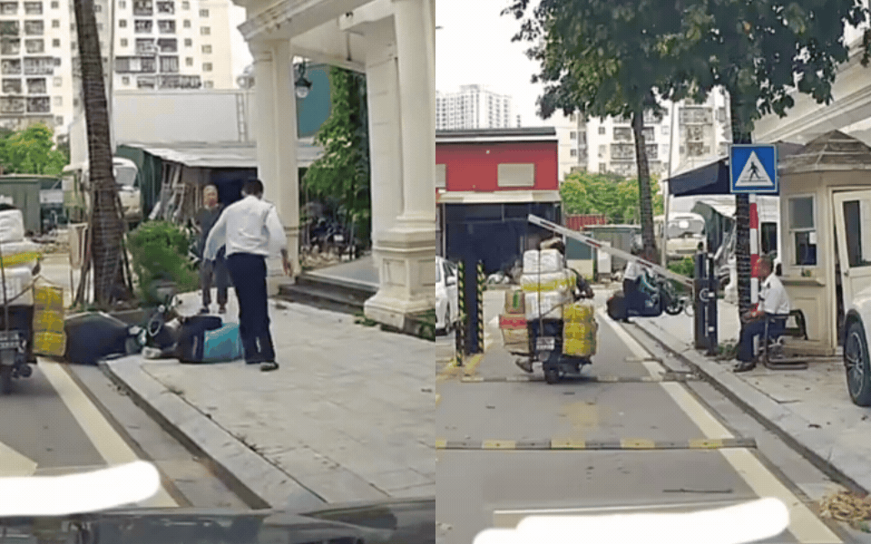 C&ocirc;ng an v&agrave;o cuộc vụ bảo vệ đ&aacute;nh t&agrave;i xế xe &ocirc;m c&ocirc;ng nghệ tại Ho&agrave;ng Mai - Ảnh 1.