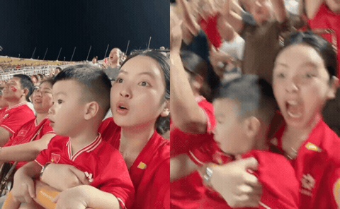 Chu Thanh Huyền g&acirc;y ch&uacute; &yacute; với kiểu t&oacute;c ấn tượng khi cổ vũ Quang Hải tại ASEAN Cup 2026 - Ảnh 2.