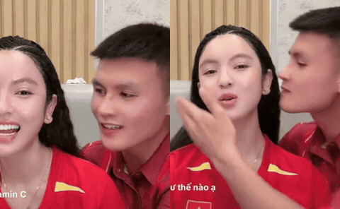 Quang Hải h&ocirc;n vợ Chu Thanh Huyền sau chức v&ocirc; địch ASEAN Cup 2026 - Ảnh 1.