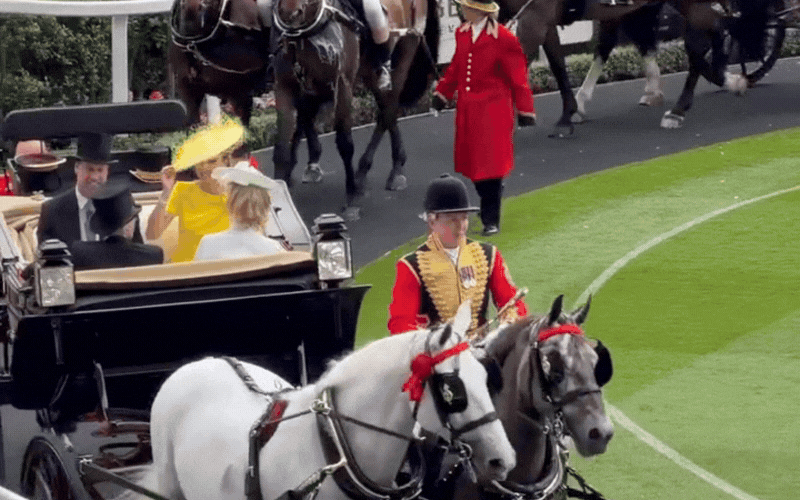 Kate Middleton nh&uacute;n gối ch&agrave;o Vua Charles v&agrave; Vương hậu Camilla tại Royal Ascot 2026 - Ảnh 2.
