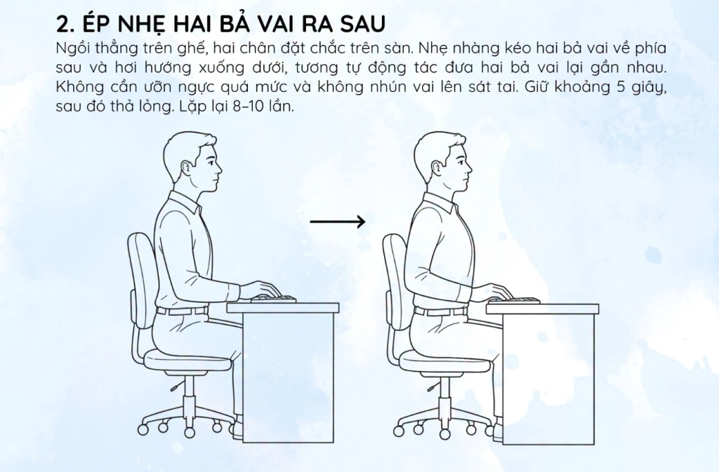 4 Động t&aacute;c đơn giản gi&uacute;p giảm đau cổ , vai , g&aacute;y khi ngồi l&agrave;m việc l&acirc;u - Ảnh 3.