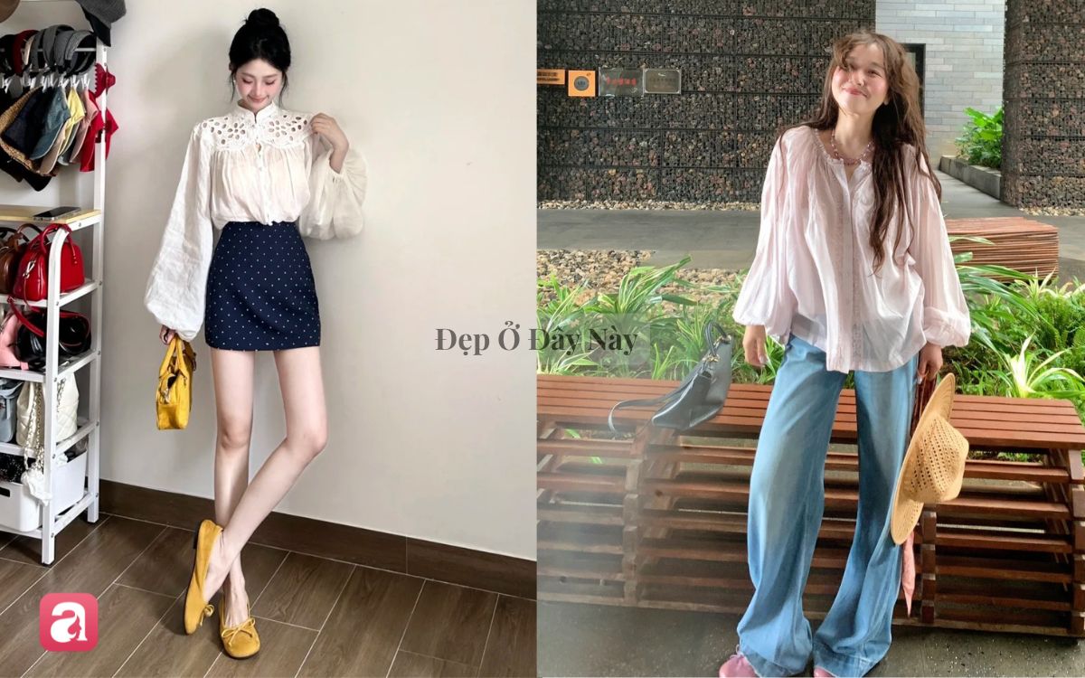 &Aacute;o tay phồng: Chiếc &aacute;o mặc l&ecirc;n vừa dịu vừa sang, lại che bắp tay to cực kh&eacute;o trong m&ugrave;a thu - Ảnh 6.