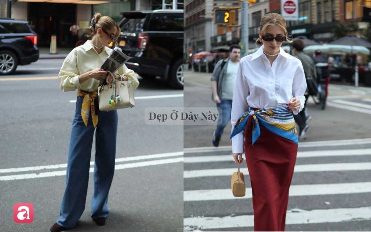 Style old money bắt đầu từ chiếc khăn họa tiết: Nhỏ nhưng n&acirc;ng tầm cả outfit - Ảnh 6.