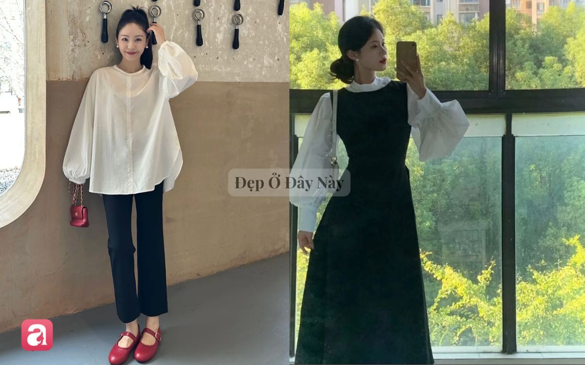&Aacute;o tay phồng: Chiếc &aacute;o mặc l&ecirc;n vừa dịu vừa sang, lại che bắp tay to cực kh&eacute;o trong m&ugrave;a thu - Ảnh 5.