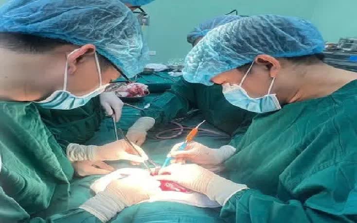 Giải cứu b&eacute; 4 th&aacute;ng tuổi khỏi khối u qu&aacute;i nặng 1 / 3 cơ thể tại Nghệ An - Ảnh 1.