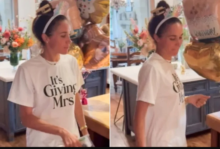 Meghan Markle đ&oacute;n sinh nhật tuổi 45 với điệu nhảy ngẫu hứng trong bếp - Ảnh 1.