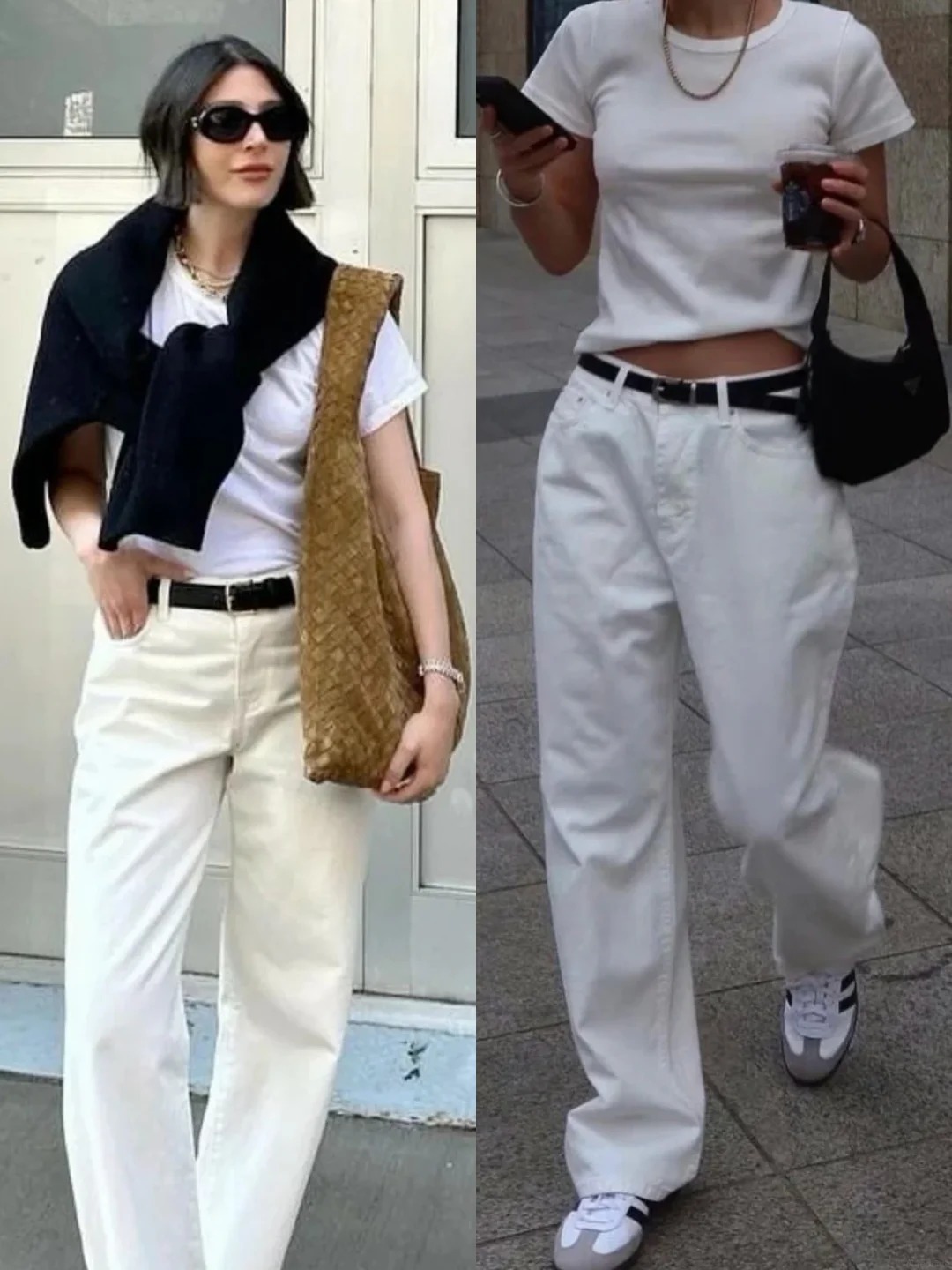 Quần jeans trắng: M&oacute;n đồ được xem l&agrave; chuẩn phong c&aacute;ch old money nơi c&ocirc;ng sở, h&egrave; n&agrave;o cũng được giới thời trang 
