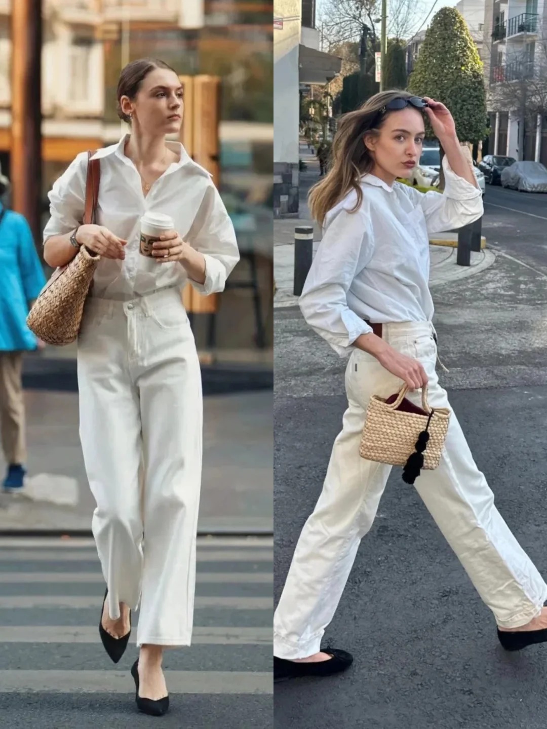 Quần jeans trắng: M&oacute;n đồ được xem l&agrave; chuẩn phong c&aacute;ch old money nơi c&ocirc;ng sở, h&egrave; n&agrave;o cũng được giới thời trang 