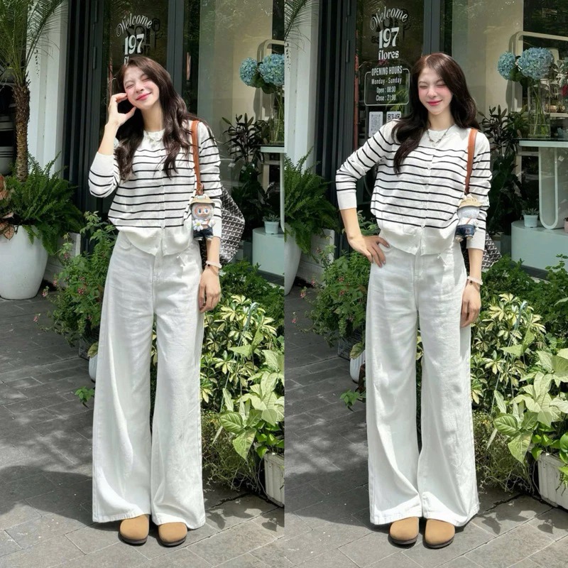 Quần jeans trắng: M&oacute;n đồ được xem l&agrave; chuẩn phong c&aacute;ch old money nơi c&ocirc;ng sở, h&egrave; n&agrave;o cũng được giới thời trang 