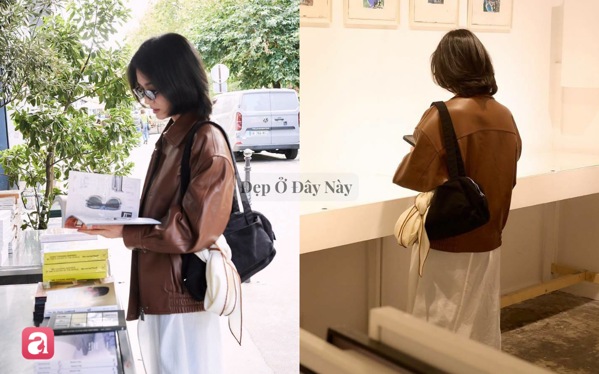 Áo khoác da: Item hack tuổi giúp Song Hye Kyo trẻ trung hơn trong mùa thu - Ảnh 3.