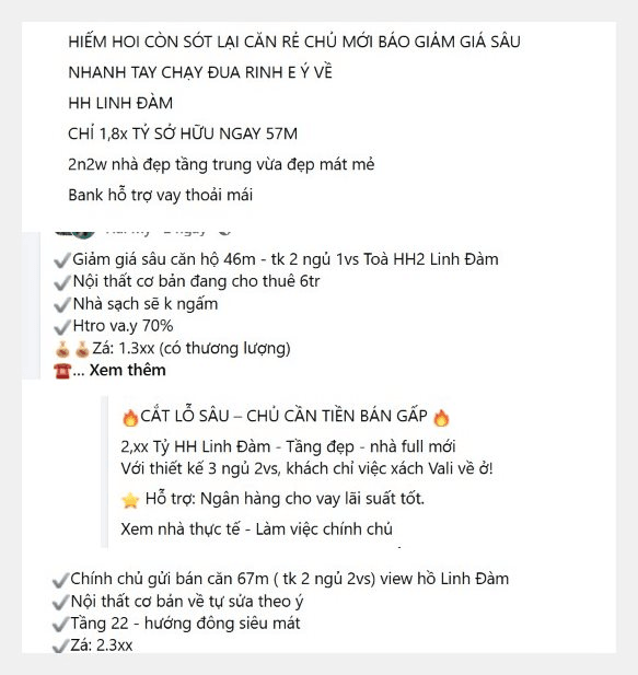 Chung cư HH Linh Đ&agrave;m giảm gi&aacute; mạnh: Người b&aacute;n lo lắng , người mua chần chừ - Ảnh 3.