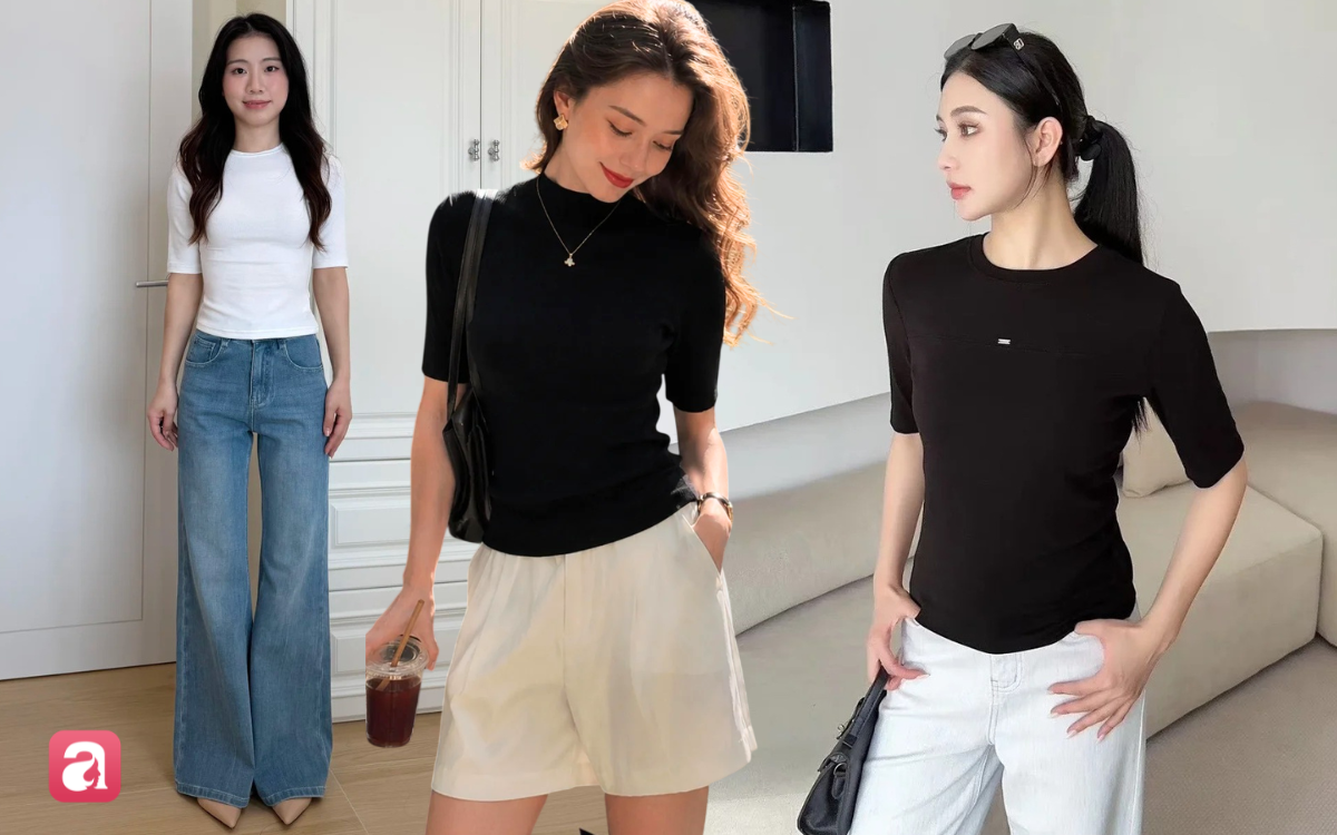 &Aacute;o thun tay lửng: Item vừa trẻ trung vừa hợp với trời thu se lạnh - Ảnh 1.