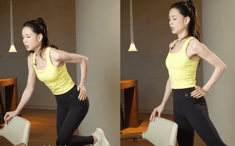 Tập luyện với chiếc ghế để có vòng 3 săn chắc như Lý Nhược Đồng - Ảnh 2. Tập luyện với chiếc ghế để có vòng 3 săn chắc như Lý Nhược Đồng - Ảnh 2.