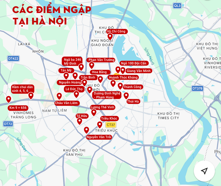 Bản đồ mưa ngập iHanoi kh&ocirc;ng ch&iacute;nh x&aacute;c g&acirc;y kh&oacute; khăn cho người d&acirc;n H&agrave; Nội - Ảnh 2.