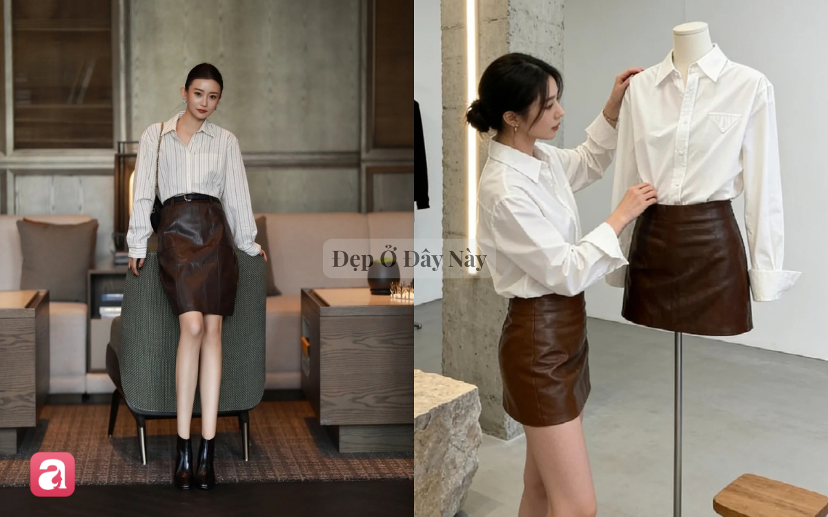 Ch&acirc;n v&aacute;y da với &aacute;o sơ mi: Combo l&ecirc;n đồ chuẩn 