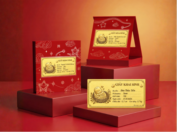 Giấy khai sinh bằng vàng 24K - quà tặng độc bản gửi con lời chúc đầu đời - Ảnh 1. Giấy khai sinh bằng vàng 24K - quà tặng độc bản gửi con lời chúc đầu đời - Ảnh 1.