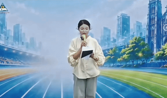 Ho&agrave;ng Yến Nhi gặp sự cố bất ngờ với banner khi dẫn chương tr&igrave;nh tại H&agrave; Nội - Ảnh 1.