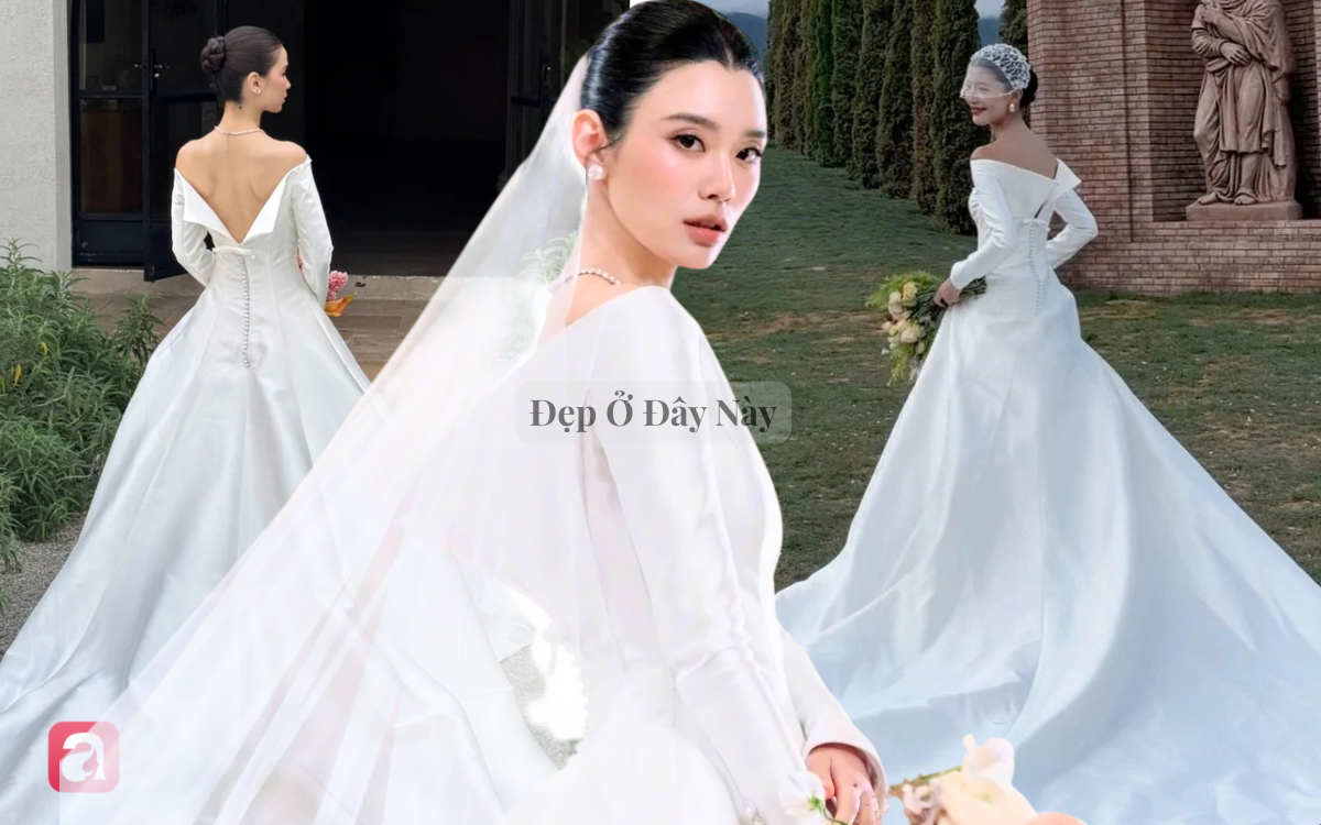 Đầm cưới h&agrave;o m&ocirc;n của Hề Mộng Dao th&agrave;nh hot trend tại Trung Quốc, hội n&agrave;ng d&acirc;u mới thi nhau học theo - Ảnh 1.