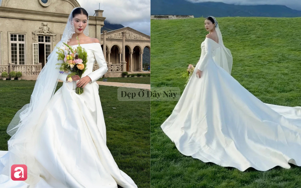 Đầm cưới h&agrave;o m&ocirc;n của Hề Mộng Dao th&agrave;nh hot trend tại Trung Quốc, hội n&agrave;ng d&acirc;u mới thi nhau học theo - Ảnh 4.