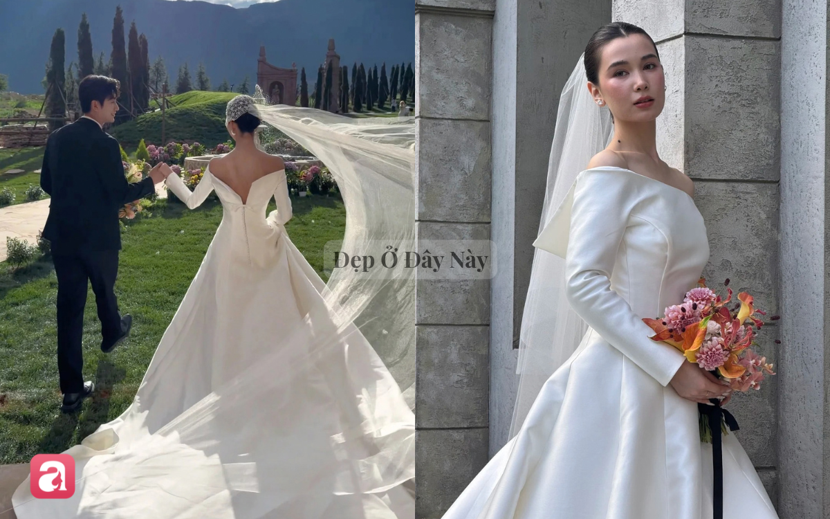 Đầm cưới h&agrave;o m&ocirc;n của Hề Mộng Dao th&agrave;nh hot trend tại Trung Quốc, hội n&agrave;ng d&acirc;u mới thi nhau học theo - Ảnh 5.