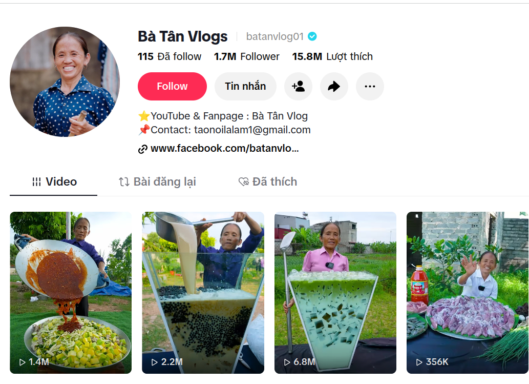 Thu nhập của B&agrave; T&acirc;n Vlog 2026: C&acirc;u chuyện từ n&ocirc;ng d&acirc;n đến hiện tượng YouTube - Ảnh 3.