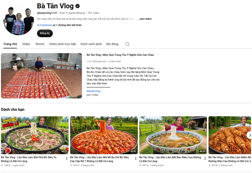 Thu nhập của B&agrave; T&acirc;n Vlog 2026: C&acirc;u chuyện từ n&ocirc;ng d&acirc;n đến hiện tượng YouTube - Ảnh 2.