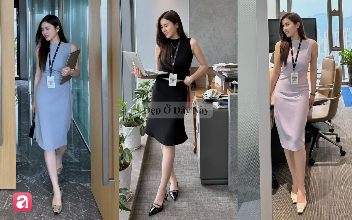 Chiếc v&aacute;y c&ocirc;ng sở cứ mặc l&agrave; đẹp: T&ocirc;n d&aacute;ng, trẻ trung m&agrave; vẫn thanh lịch chuẩn 