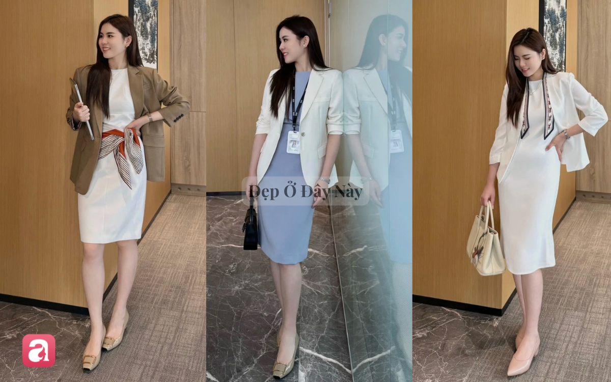 Chiếc v&aacute;y c&ocirc;ng sở cứ mặc l&agrave; đẹp: T&ocirc;n d&aacute;ng, trẻ trung m&agrave; vẫn thanh lịch chuẩn 