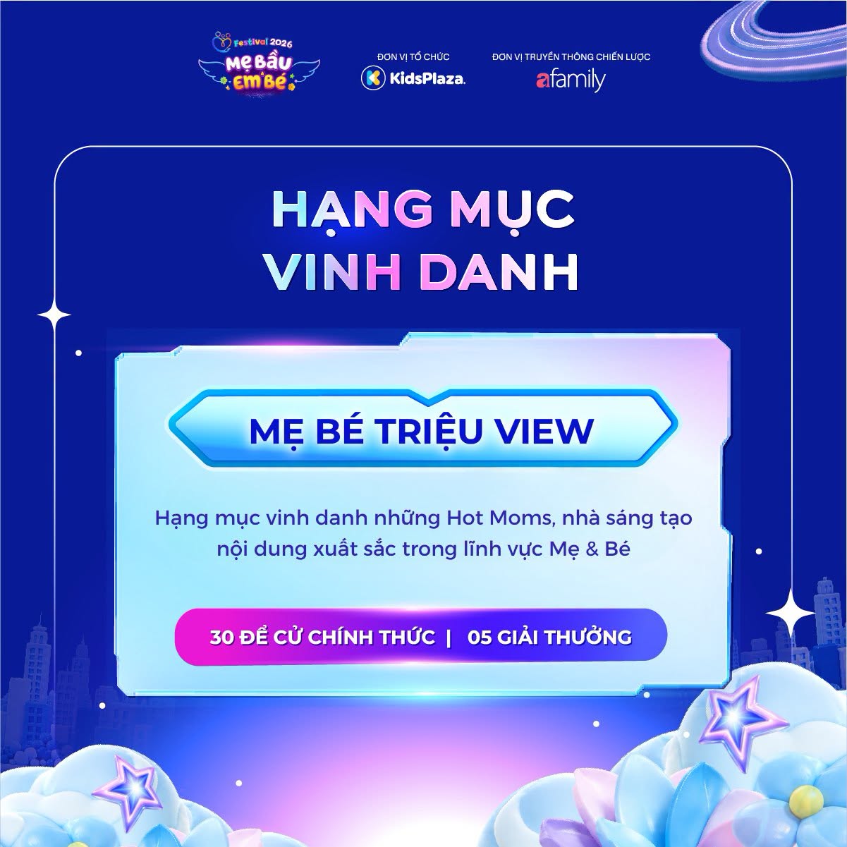 Hạng mục Mẹ B&eacute; Triệu View tại WeFamily Awards 2026: S&aacute;ng tạo nội dung nu&ocirc;i con văn minh - Ảnh 1.