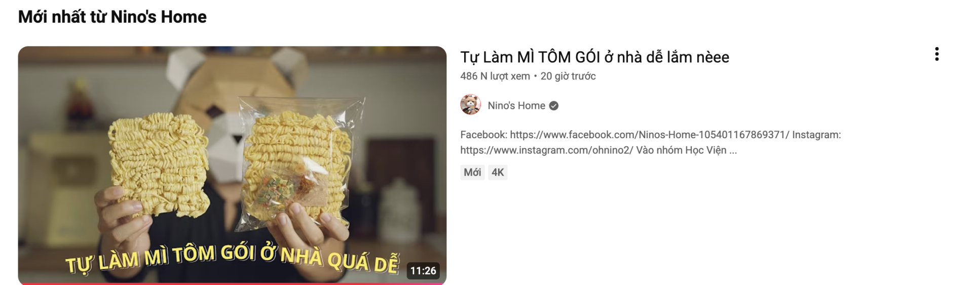 Ch&agrave;ng trai Việt Nino&rsquo;s Home trở lại với video nấu ăn v&agrave; lời hứa chăm chỉ hơn - Ảnh 4.