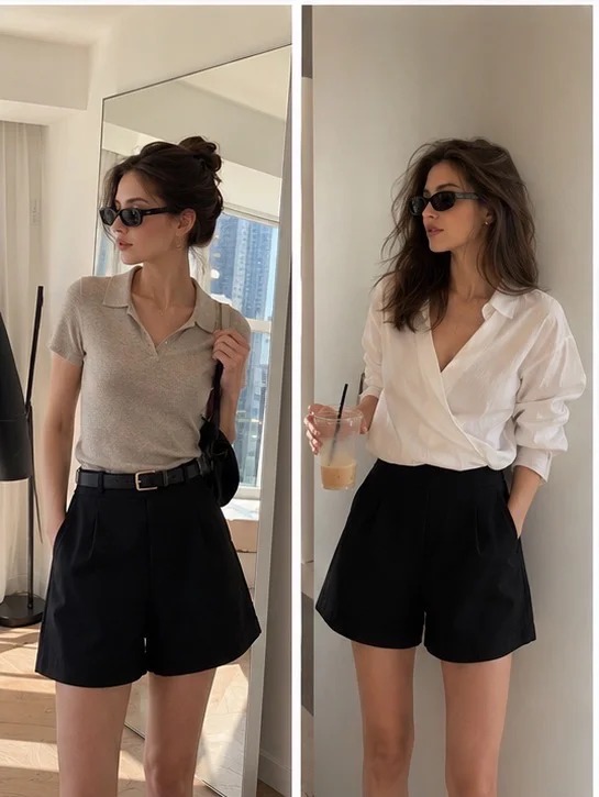8 công thức phối đồ không thể sai với quần short đen - Ảnh 4.