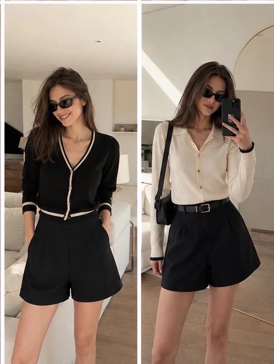8 công thức phối đồ không thể sai với quần short đen - Ảnh 5.