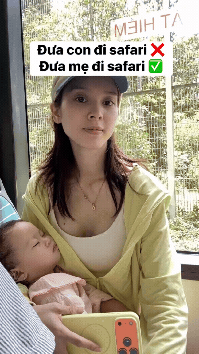 Quỳnh Lương đưa con đi vườn th&uacute; safari gặp t&igrave;nh huống dở kh&oacute;c dở cười, nhiều phụ huynh đồng cảm - Ảnh 2.